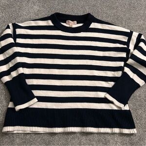 Philosophy Navy and Cream Striped Top